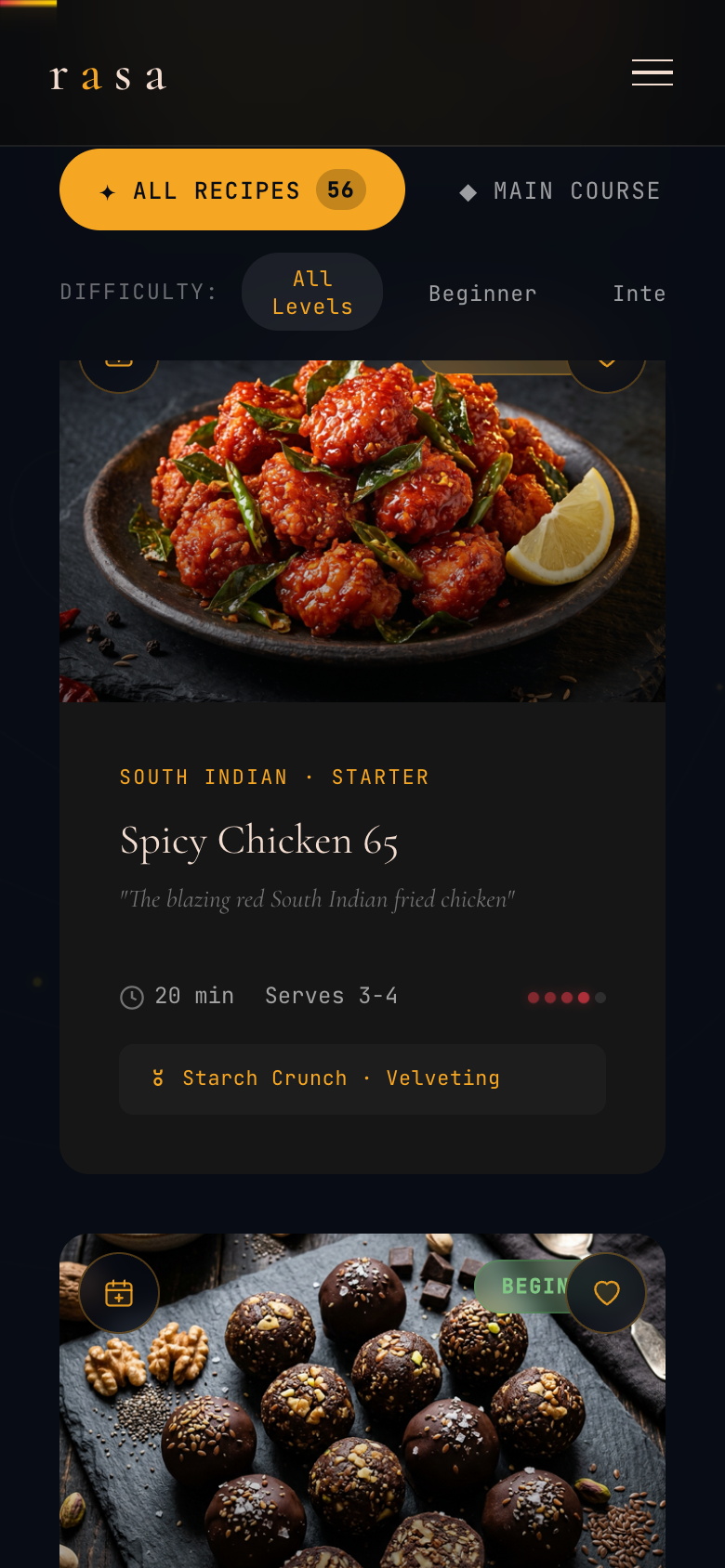The recipe archive — Spicy Chicken 65 and Brain-Boosting Laddoos