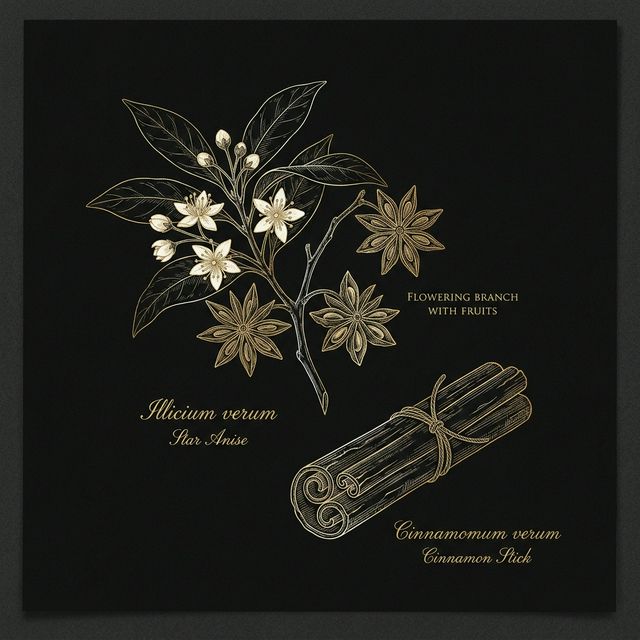 Star Anise botanical illustration