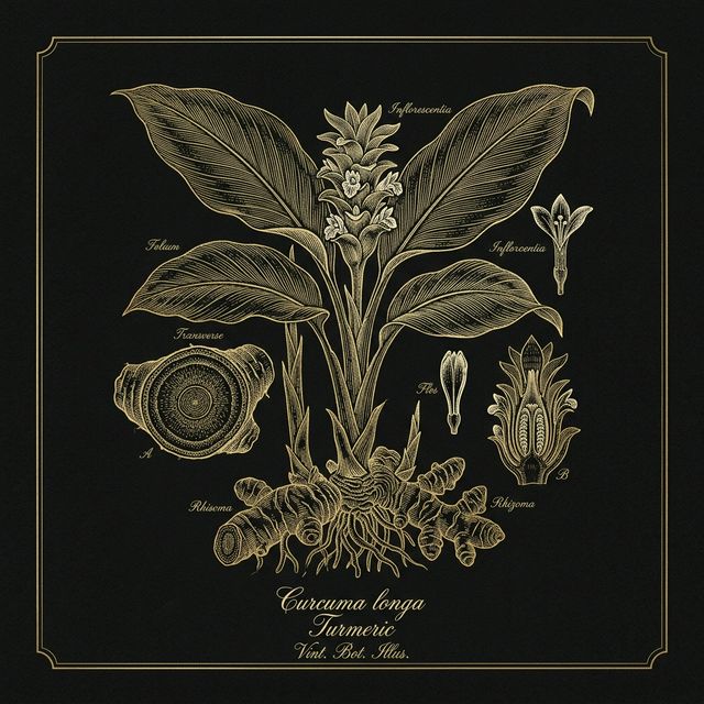 Turmeric botanical illustration